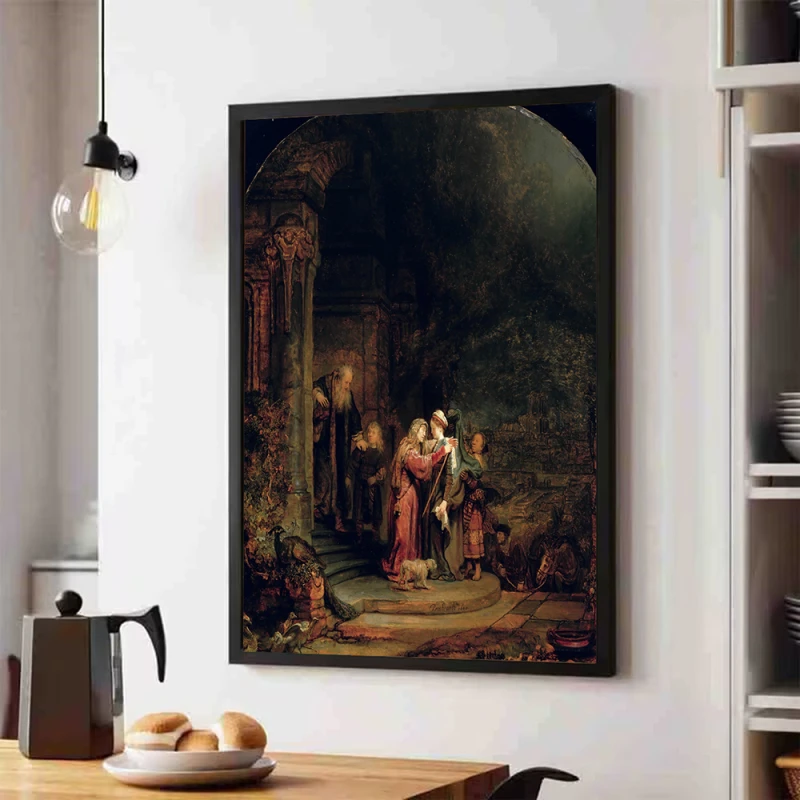 Tablou Rembrandt - Vizita, tablou reproducere pentru spatii pline de eleganță Tablou Rembrandt - Vizita, tablou reproducere pentru spatii pline de eleganță