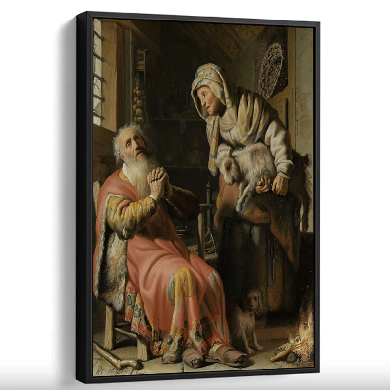 Tablou Rembrandt - Tobit și Ana cu iedul, tablou reproducere, notă de rafinament clasic Tablou Rembrandt - Tobit și Ana cu iedul, tablou reproducere, notă de rafinament clasic