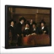 Tablou Rembrandt - Sindicii breslei postăvarilor, tablou reproducere pentru birouri, cabinete, biblioteci sau livinguri sofisticate Tablou Rembrandt - Sindicii breslei postăvarilor, tablou reproducere pentru birouri, cabinete, biblioteci sau livinguri sofisticate