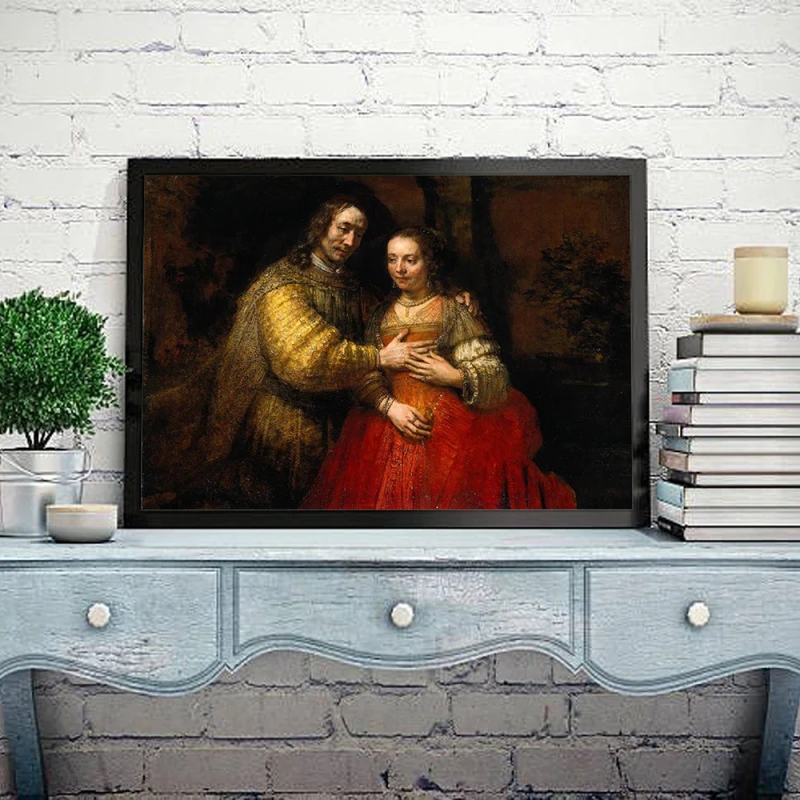 Tablou Rembrandt - Mireasa evreică, tablou reproducere pentru birouri, cabinete, biblioteci sau livinguri sofisticate Tablou Rembrandt - Mireasa evreică, tablou reproducere pentru birouri, cabinete, biblioteci sau livinguri sofisticate
