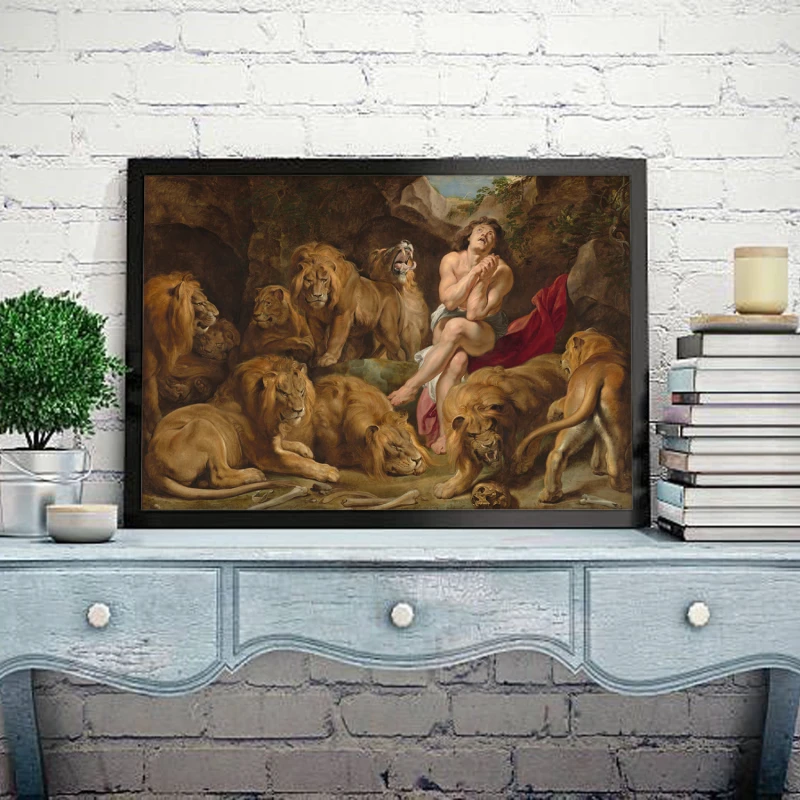 Tablou Rubens - Daniel în groapa cu lei, tablou reproducere pentru livinguri spațioase, birouri elegante, biblioteci sau hoteluri Tablou Rubens - Daniel în groapa cu lei, tablou reproducere pentru livinguri spațioase, birouri elegante, biblioteci sau hoteluri