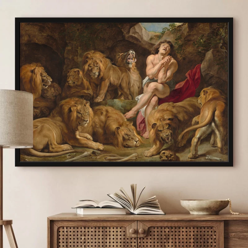 Tablou Rubens - Daniel în groapa cu lei, tablou reproducere pentru livinguri spațioase, birouri elegante, biblioteci sau hoteluri Tablou Rubens - Daniel în groapa cu lei, tablou reproducere pentru livinguri spațioase, birouri elegante, biblioteci sau hoteluri