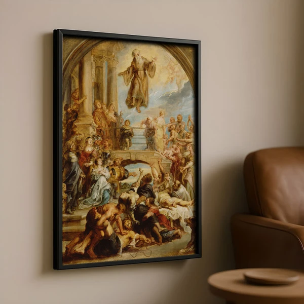 Tablou Rubens - Miracolele Sfântului Francisc de Paola, tablou reproducere înrămat ideal pentru livinguri spațioase, holuri mari sau birouri Tablou Rubens - Miracolele Sfântului Francisc de Paola, tablou reproducere înrămat ideal pentru livinguri spațioase, holuri mari sau birouri