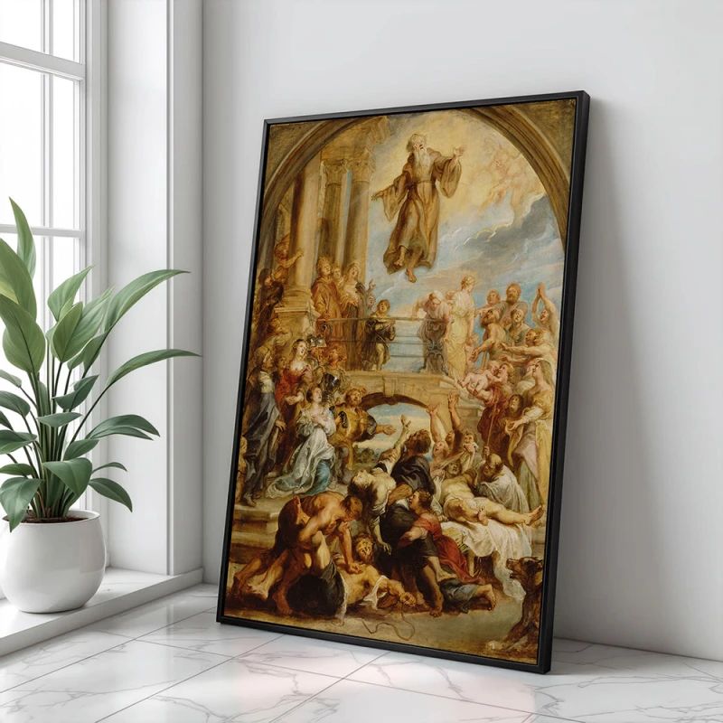 Tablou Rubens - Miracolele Sfântului Francisc de Paola, tablou reproducere înrămat ideal pentru livinguri spațioase, holuri mari sau birouri Tablou Rubens - Miracolele Sfântului Francisc de Paola, tablou reproducere înrămat ideal pentru livinguri spațioase, holuri mari sau birouri