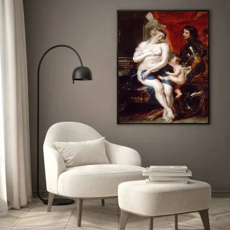 Tablou Rubens - Venus, Marte și Cupidon, tablou reproducere înrămat rafinament instant în livinguri, birouri elegante sau holuri spațioase Tablou Rubens - Venus, Marte și Cupidon, tablou reproducere înrămat rafinament instant în livinguri, birouri elegante sau holuri spațioase