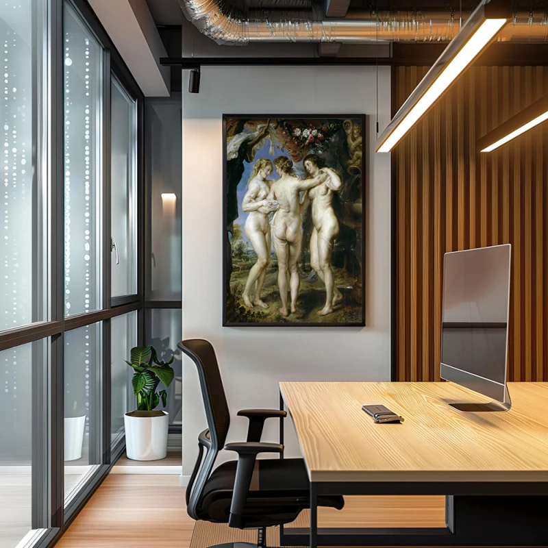 Tablou Rubens - Cele Trei Grații, tablou reproducere înrămat pentru un living sofisticat, un birou elegant sau un dormitor cu personalitate Tablou Rubens - Cele Trei Grații, tablou reproducere înrămat pentru un living sofisticat, un birou elegant sau un dormitor cu personalitate