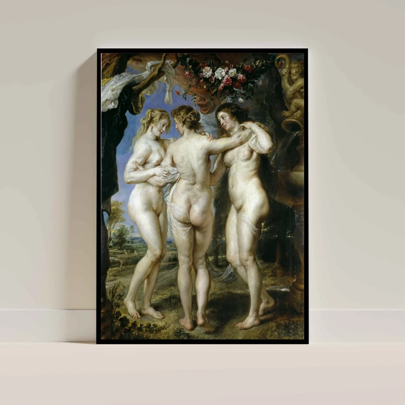 Tablou Rubens - Cele Trei Grații, tablou reproducere înrămat pentru un living sofisticat, un birou elegant sau un dormitor cu personalitate Tablou Rubens - Cele Trei Grații, tablou reproducere înrămat pentru un living sofisticat, un birou elegant sau un dormitor cu personalitate