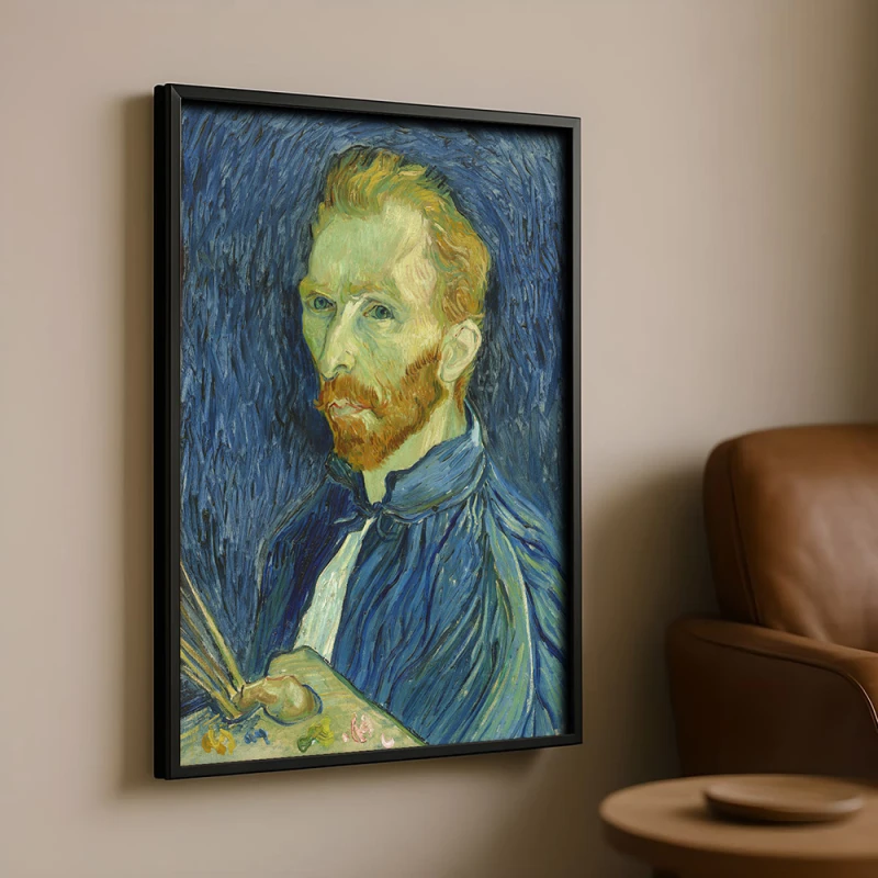 Tablou Vincent van Gogh - Autoportret din 1889, tablou reproducere înrămat un magnet de complimente pentru livingul, biroul sau dormitorul tău Tablou Vincent van Gogh - Autoportret din 1889, tablou reproducere înrămat un magnet de complimente pentru livingul, biroul sau dormitorul tău