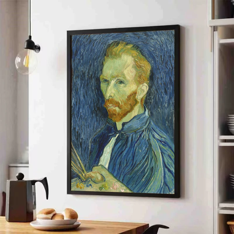 Tablou Vincent van Gogh - Autoportret din 1889, tablou reproducere înrămat un magnet de complimente pentru livingul, biroul sau dormitorul tău Tablou Vincent van Gogh - Autoportret din 1889, tablou reproducere înrămat un magnet de complimente pentru livingul, biroul sau dormitorul tău