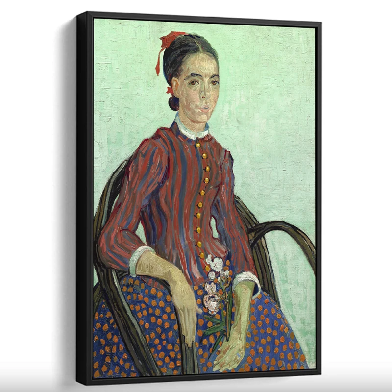 Tablou Vincent van Gogh - La Mousme, tablou reproducere înrămat atmosferă caldă pentru livingul, biroul sau dormitorul tău Tablou Vincent van Gogh - La Mousme, tablou reproducere înrămat atmosferă caldă pentru livingul, biroul sau dormitorul tău