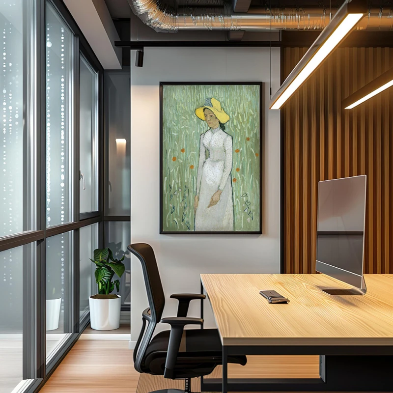 Tablou Vincent van Gogh - Fata în alb, tablou reproducere înrămat pentru livingul, biroul sau dormitorul tău Tablou Vincent van Gogh - Fata în alb, tablou reproducere înrămat pentru livingul, biroul sau dormitorul tău