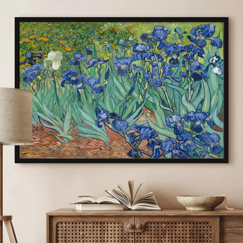 Tablou Vincent van Gogh - Iriși, tablou reproducere înrămat atmosferă caldă pentru livingul, biroul sau dormitorul tău Tablou Vincent van Gogh - Iriși, tablou reproducere înrămat atmosferă caldă pentru livingul, biroul sau dormitorul tău
