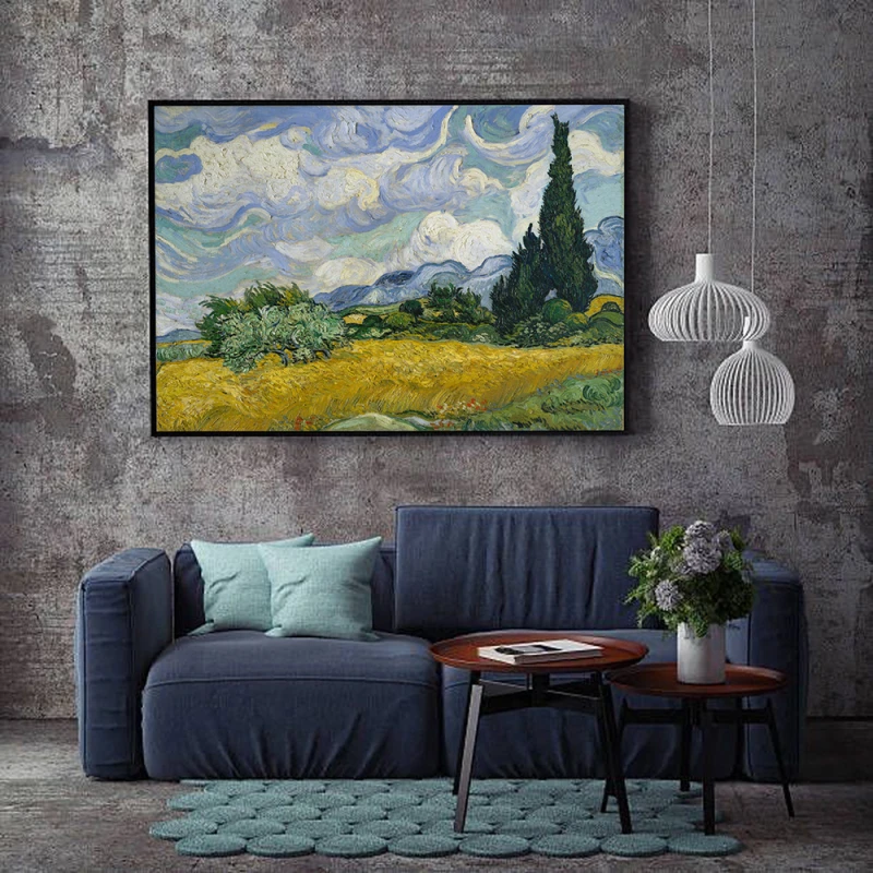 Tablou Vincent van Gogh - Straturi de flori în Olanda, tablou reproducere înrămat ideal pentru living, birouri sau holuri Tablou Vincent van Gogh - Straturi de flori în Olanda, tablou reproducere înrămat ideal pentru living, birouri sau holuri