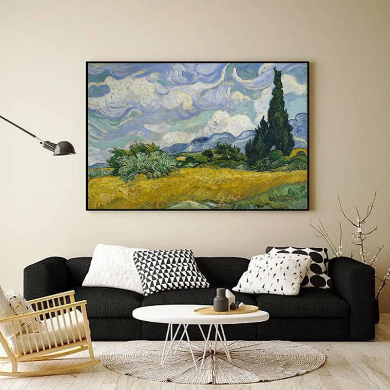Tablou Vincent van Gogh - Straturi de flori în Olanda, tablou reproducere înrămat ideal pentru living, birouri sau holuri Tablou Vincent van Gogh - Straturi de flori în Olanda, tablou reproducere înrămat ideal pentru living, birouri sau holuri