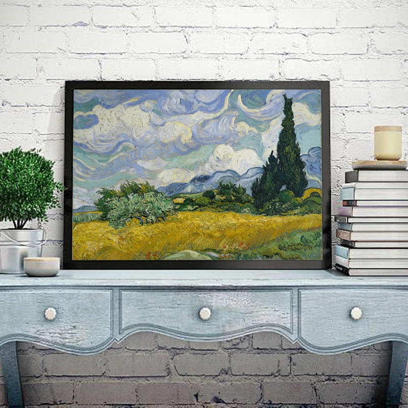 Tablou Vincent van Gogh - Straturi de flori în Olanda, tablou reproducere înrămat ideal pentru living, birouri sau holuri Tablou Vincent van Gogh - Straturi de flori în Olanda, tablou reproducere înrămat ideal pentru living, birouri sau holuri