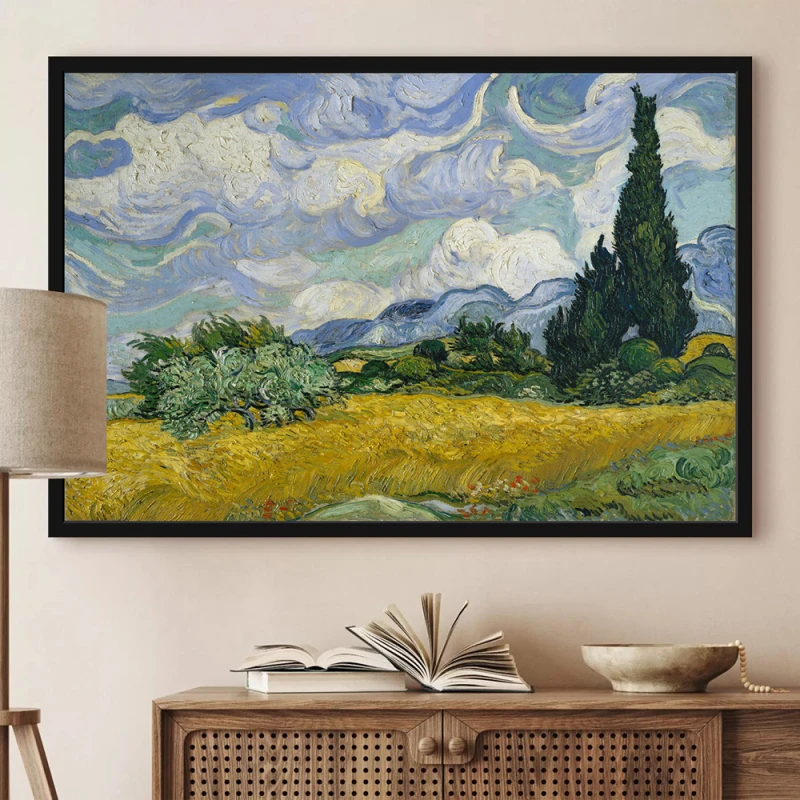 Tablou Vincent van Gogh - Straturi de flori în Olanda, tablou reproducere înrămat ideal pentru living, birouri sau holuri Tablou Vincent van Gogh - Straturi de flori în Olanda, tablou reproducere înrămat ideal pentru living, birouri sau holuri