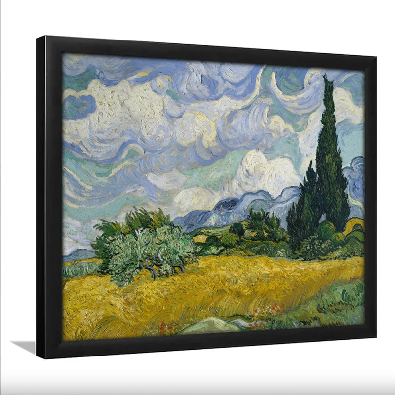 Tablou Vincent van Gogh - Straturi de flori în Olanda, tablou reproducere înrămat ideal pentru living, birouri sau holuri Tablou Vincent van Gogh - Straturi de flori în Olanda, tablou reproducere înrămat ideal pentru living, birouri sau holuri