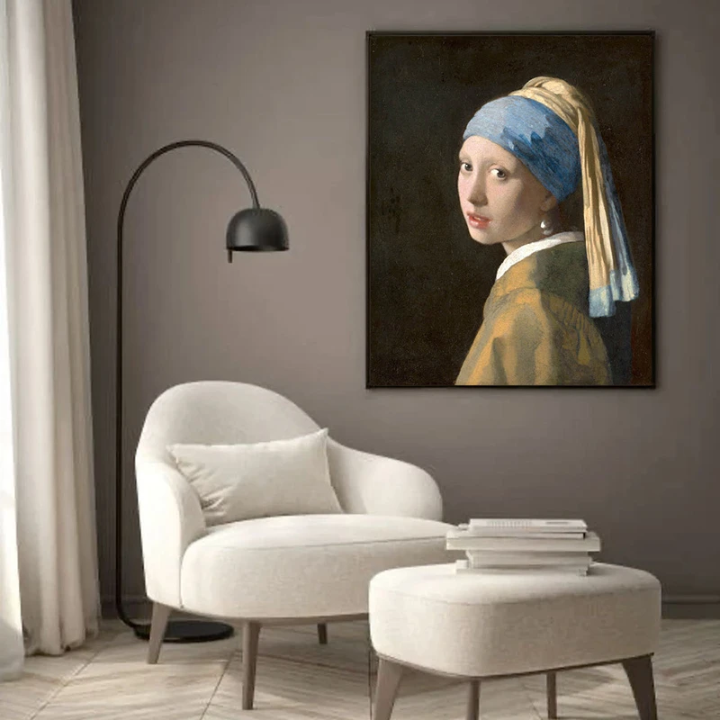 Tablou Vermeer - Fata cu cercel de perlă, tablou reproducere înrămat excelent în livinguri elegante, în birouri sofisticate sau în dormitoare relaxante Tablou Vermeer - Fata cu cercel de perlă, tablou reproducere înrămat excelent în livinguri elegante, în birouri sofisticate sau în dormitoare relaxante
