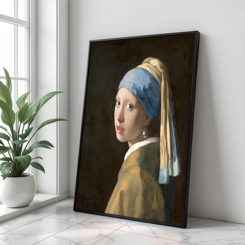 Tablou Vermeer - Fata cu cercel de perlă, tablou reproducere înrămat excelent în livinguri elegante, în birouri sofisticate sau în dormitoare relaxante Tablou Vermeer - Fata cu cercel de perlă, tablou reproducere înrămat excelent în livinguri elegante, în birouri sofisticate sau în dormitoare relaxante