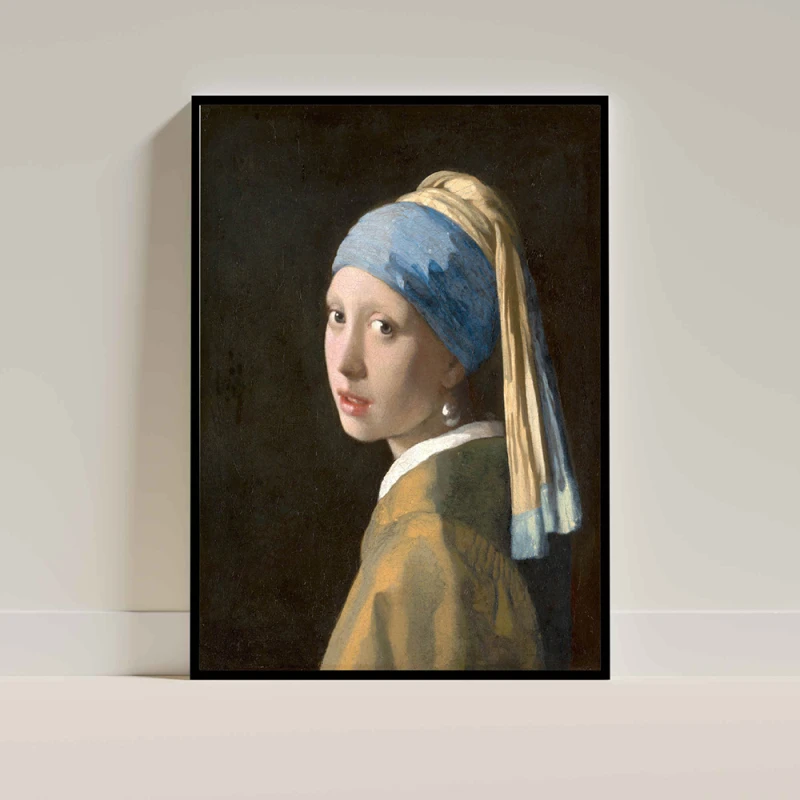 Tablou Vermeer - Fata cu cercel de perlă, tablou reproducere înrămat excelent în livinguri elegante, în birouri sofisticate sau în dormitoare relaxante Tablou Vermeer - Fata cu cercel de perlă, tablou reproducere înrămat excelent în livinguri elegante, în birouri sofisticate sau în dormitoare relaxante