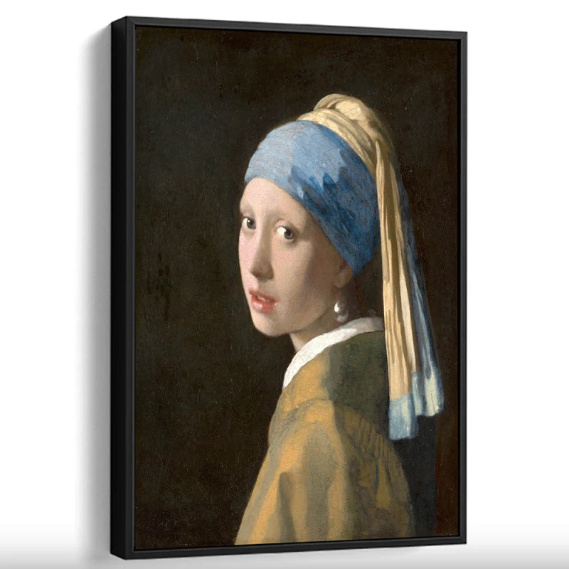 Tablou Vermeer - Fata cu cercel de perlă, tablou reproducere înrămat excelent în livinguri elegante, în birouri sofisticate sau în dormitoare relaxante Tablou Vermeer - Fata cu cercel de perlă, tablou reproducere înrămat excelent în livinguri elegante, în birouri sofisticate sau în dormitoare relaxante