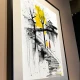 Tablou abstract modern înrămat – Pași Tăcuți, iubirea ca artă contemporană Tablou abstract modern înrămat – Pași Tăcuți, iubirea ca artă contemporană