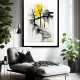 Tablou abstract modern înrămat – Pași Tăcuți, iubirea ca artă contemporană Tablou abstract modern înrămat – Pași Tăcuți, iubirea ca artă contemporană