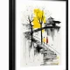 Tablou abstract modern înrămat – Pași Tăcuți, iubirea ca artă contemporană Tablou abstract modern înrămat – Pași Tăcuți, iubirea ca artă contemporană