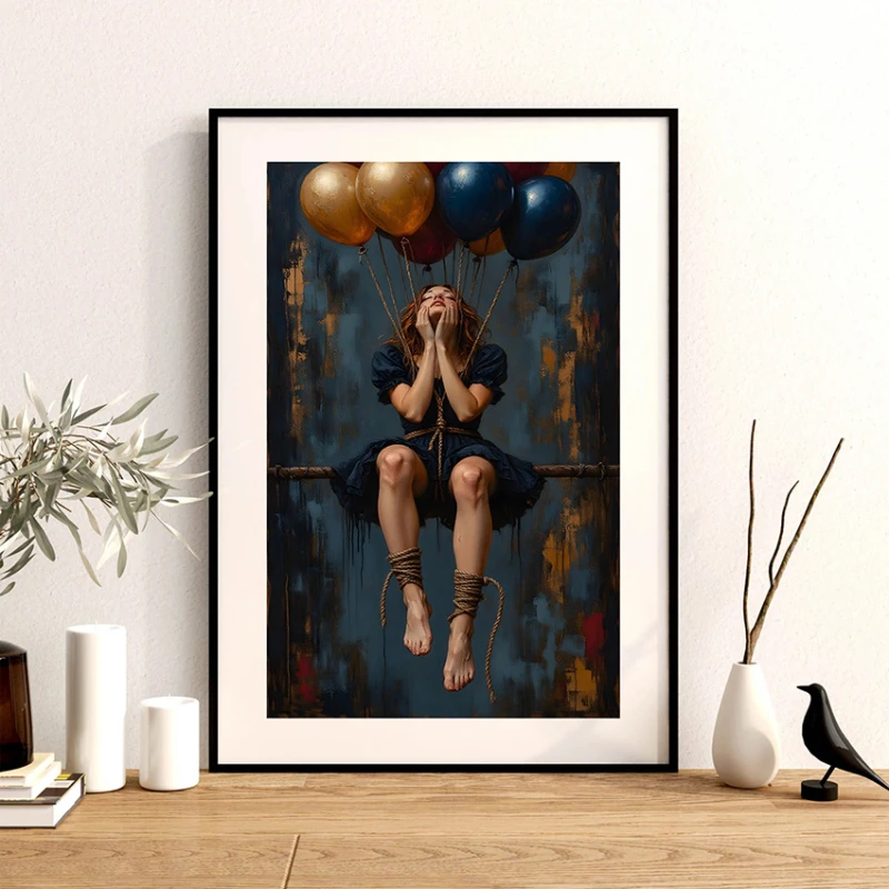 Tablou abstract înrămat - Vise Dezlantuite, pentru hol, birou sau living modern Tablou abstract înrămat - Vise Dezlantuite, pentru hol, birou sau living modern
