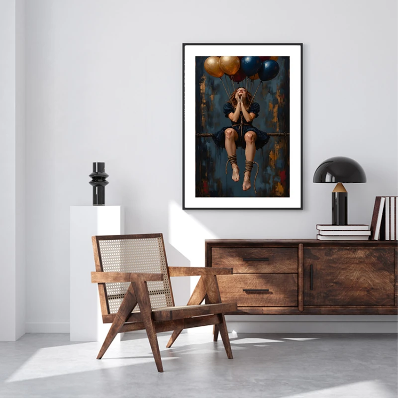Tablou abstract înrămat - Vise Dezlantuite, pentru hol, birou sau living modern Tablou abstract înrămat - Vise Dezlantuite, pentru hol, birou sau living modern