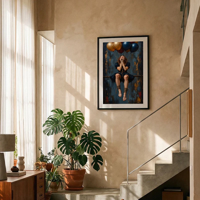 Tablou abstract înrămat - Vise Dezlantuite, pentru hol, birou sau living modern Tablou abstract înrămat - Vise Dezlantuite, pentru hol, birou sau living modern