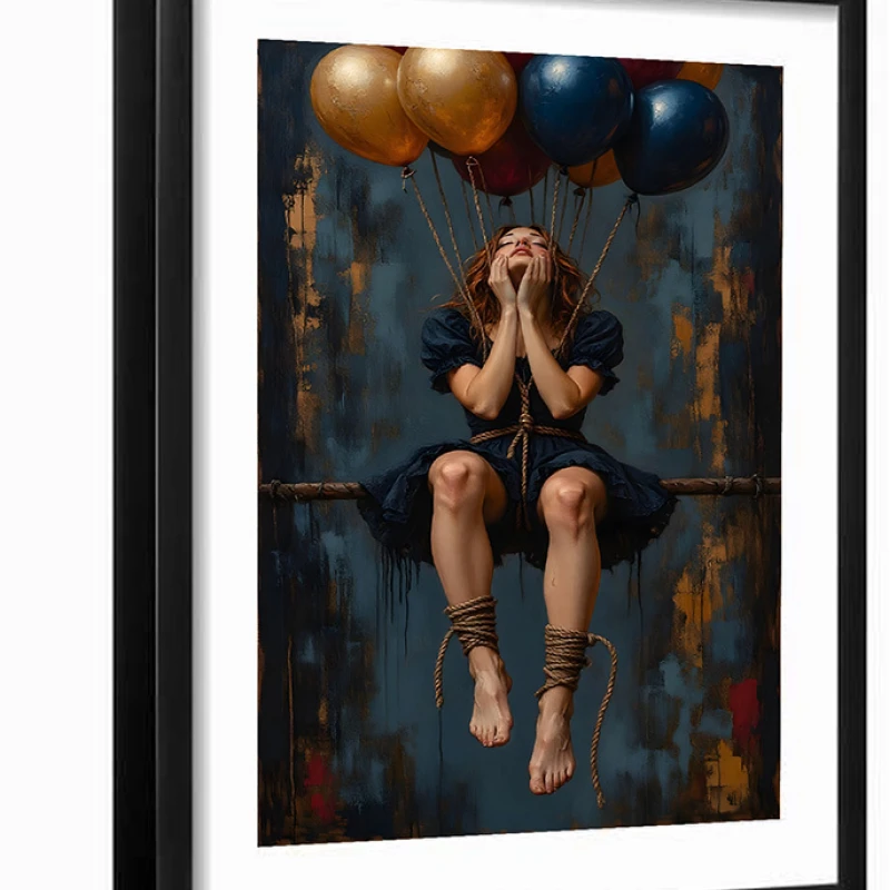 Tablou abstract înrămat - Vise Dezlantuite, pentru hol, birou sau living modern Tablou abstract înrămat - Vise Dezlantuite, pentru hol, birou sau living modern