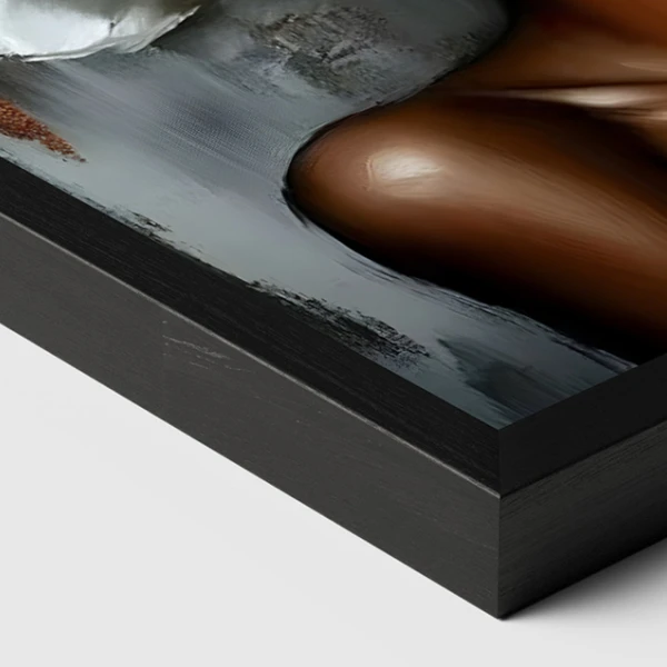 Tablou abstract înrămat cu flori – Printre Flori, tablou modern femeie cu flori