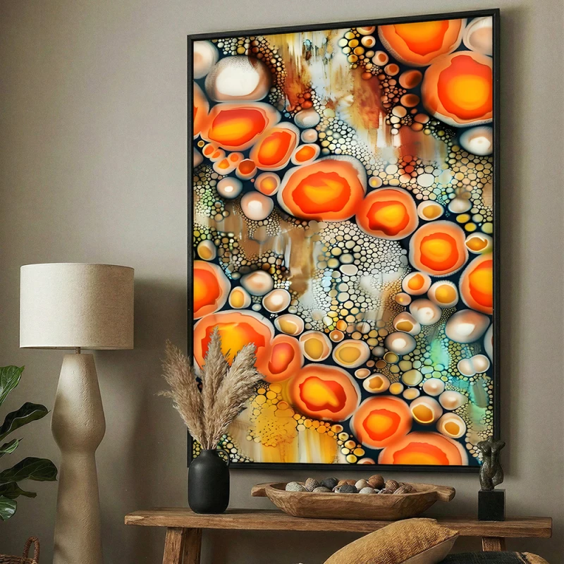Tablou abstract cu ramă - Energie Solară, tablou abstract modern, perfect pentru living, birou, hol