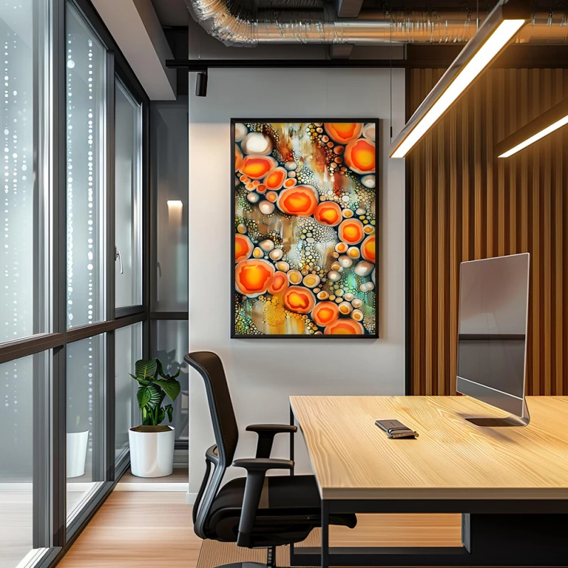 Tablou abstract cu ramă - Energie Solară, tablou abstract modern, perfect pentru living, birou, hol