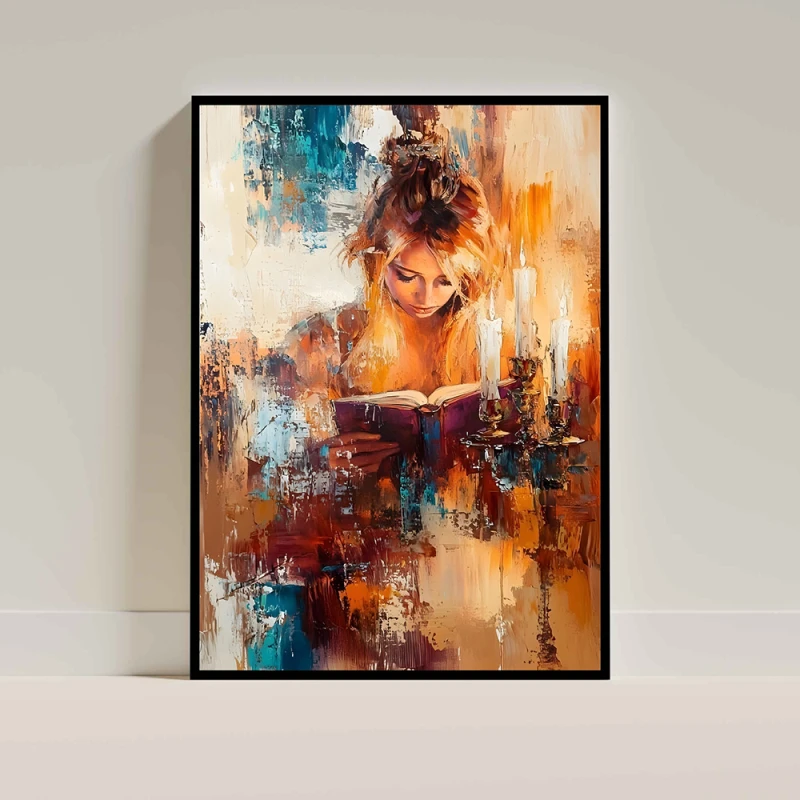 Tablou abstract cu ramă - Lumina dintre Pagini, tablou abstract modern, perfect pentru living, birou, hol Tablou abstract cu ramă - Lumina dintre Pagini, tablou abstract modern, perfect pentru living, birou, hol
