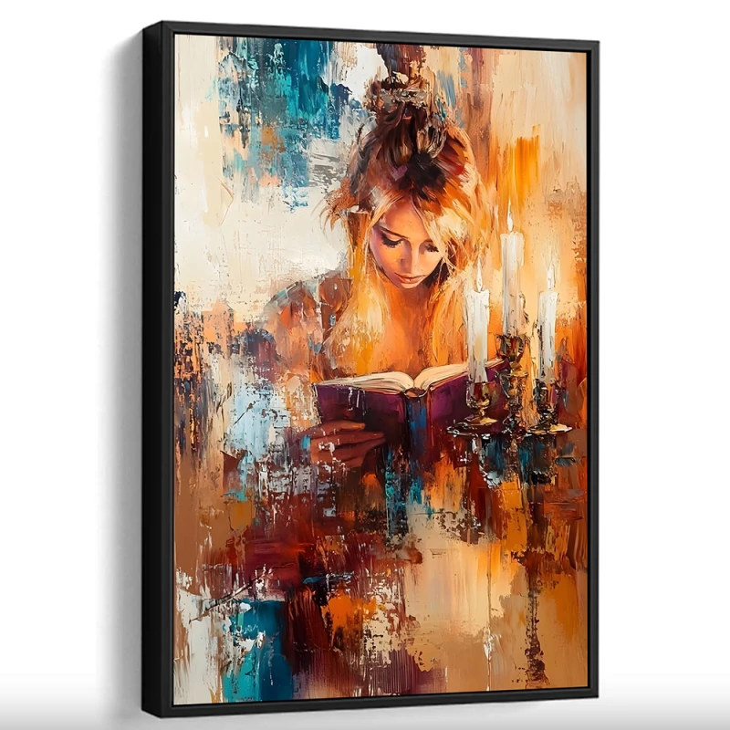 Tablou abstract cu ramă - Lumina dintre Pagini, tablou abstract modern, perfect pentru living, birou, hol Tablou abstract cu ramă - Lumina dintre Pagini, tablou abstract modern, perfect pentru living, birou, hol