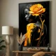 Tablou abstract cu ramă - Trandafirul Galben, tablou abstract pentru interior modern și sofisticat Tablou abstract cu ramă - Trandafirul Galben, tablou abstract pentru interior modern și sofisticat