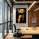 Tablou abstract cu ramă - Trandafirul Galben, tablou abstract pentru interior modern și sofisticat Tablou abstract cu ramă - Trandafirul Galben, tablou abstract pentru interior modern și sofisticat