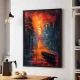 Tablou abstract cu ramă - Apus Incandescent, tablou abstract modern pentru spații contemporane elegante Tablou abstract cu ramă - Apus Incandescent, tablou abstract modern pentru spații contemporane elegante