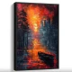 Tablou abstract cu ramă - Apus Incandescent, tablou abstract modern pentru spații contemporane elegante Tablou abstract cu ramă - Apus Incandescent, tablou abstract modern pentru spații contemporane elegante