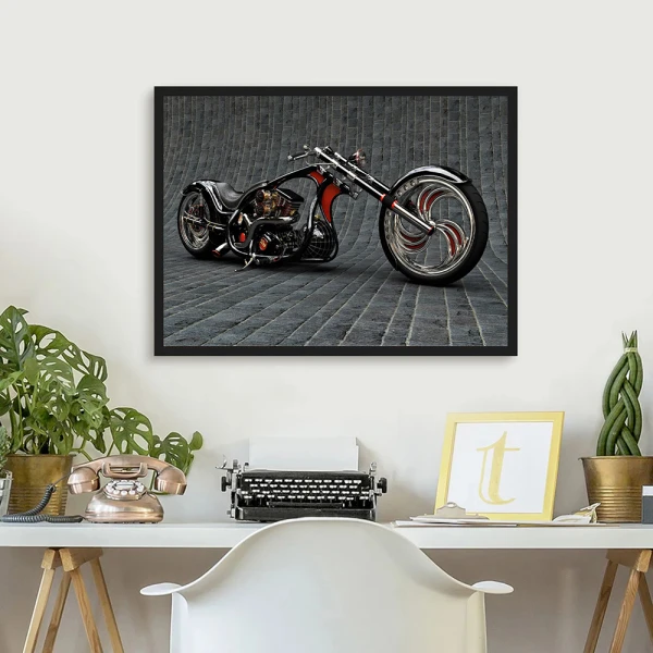 Tablou Motocicletă Chopper Custom Înramat