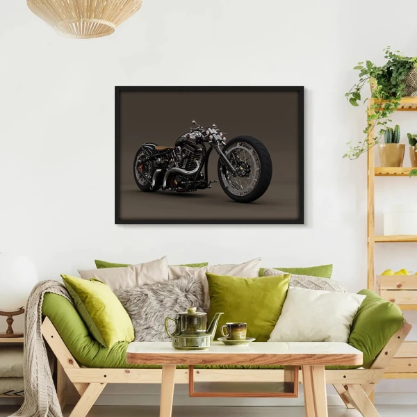 Tablou Motocicletă Bobber Vintage Înramat Tablou Motocicletă Bobber Vintage Înramat