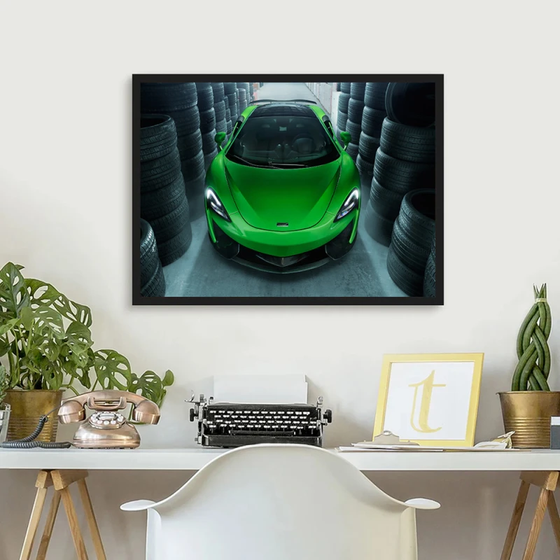 Tablou Supercar McLaren Verde Înramat Tablou Supercar McLaren Verde Înramat