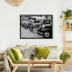 Tablou Alb-Negru Mașini Epocă Ford Model A Înramat Tablou Alb-Negru Mașini Epocă Ford Model A Înramat