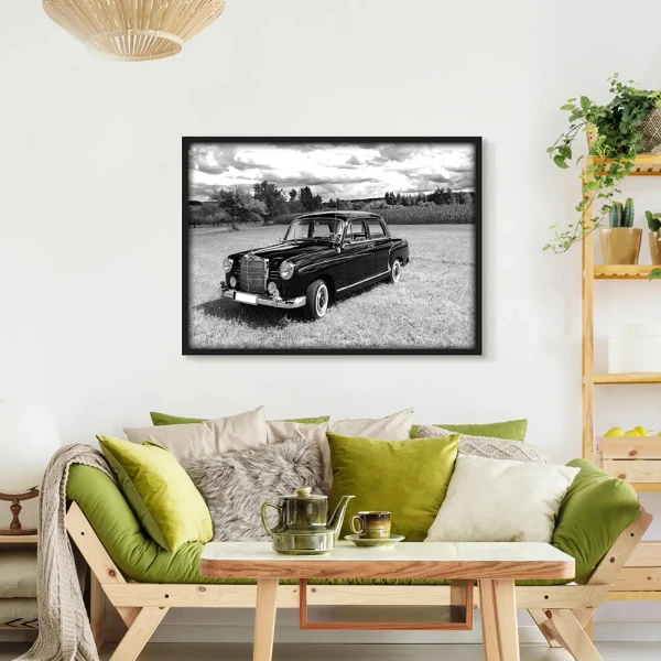 Tablou Alb-Negru Mercedes-Benz W120 Înramat Tablou Alb-Negru Mercedes-Benz W120 Înramat