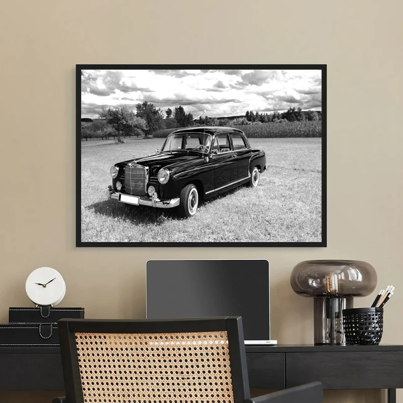Tablou Alb-Negru Mercedes-Benz W120 Înramat