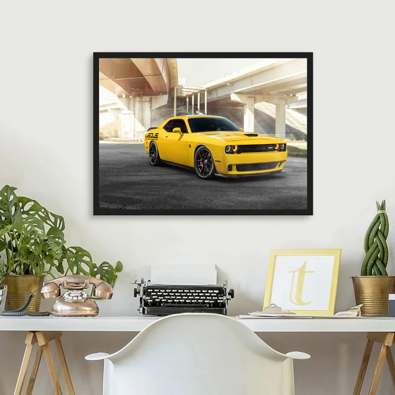 Tablou Muscle Car Dodge Challenger Înramat Tablou Muscle Car Dodge Challenger Înramat