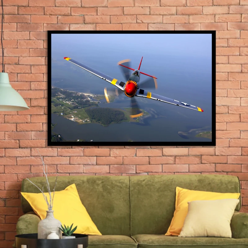 Tablou Avion Epocă P-51 Mustang Înramat