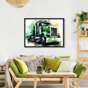 Tablou Camion în Stil Acuarelă Înramat